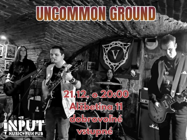POZOR! 🔥
Uncommon ground je kapela z Košíc, ktorá hrá grunge covery legendárnych kapiel ako sú Nirvana, Alice in chains a Stone temple pilots 🤘
Nečakajte nič vianočné 😁
Predstavia vám ich ikonický playlist 90's grunge hitov. Tak si nenechajte ujsť večer plný energie! 🤩
🗓️ 21.12. o 20:00
📍 Alžbetina 11, červené dvere v podjazde
💵 vstupné dobrovoľné
#grungeband #liveconcert #livemusic