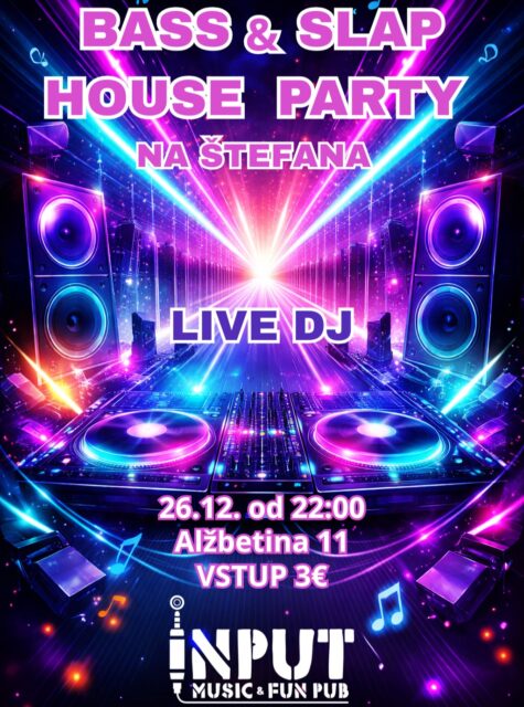 Štefánska párty u nás bude veľmi špeciálna! Príď sa rozbiť len za 3€ a zaži nezabudnuteľnú show!
live DJ NewDimenz
Nečakajte nič ľudovkové ani dedinské ani vianočné 😁
🗓️ 26.12. o 22:00
📍 Alžbetina 11, červené dvere v podjazde
💵 vstupné 3€
#basshouse #livedj #slaphouse